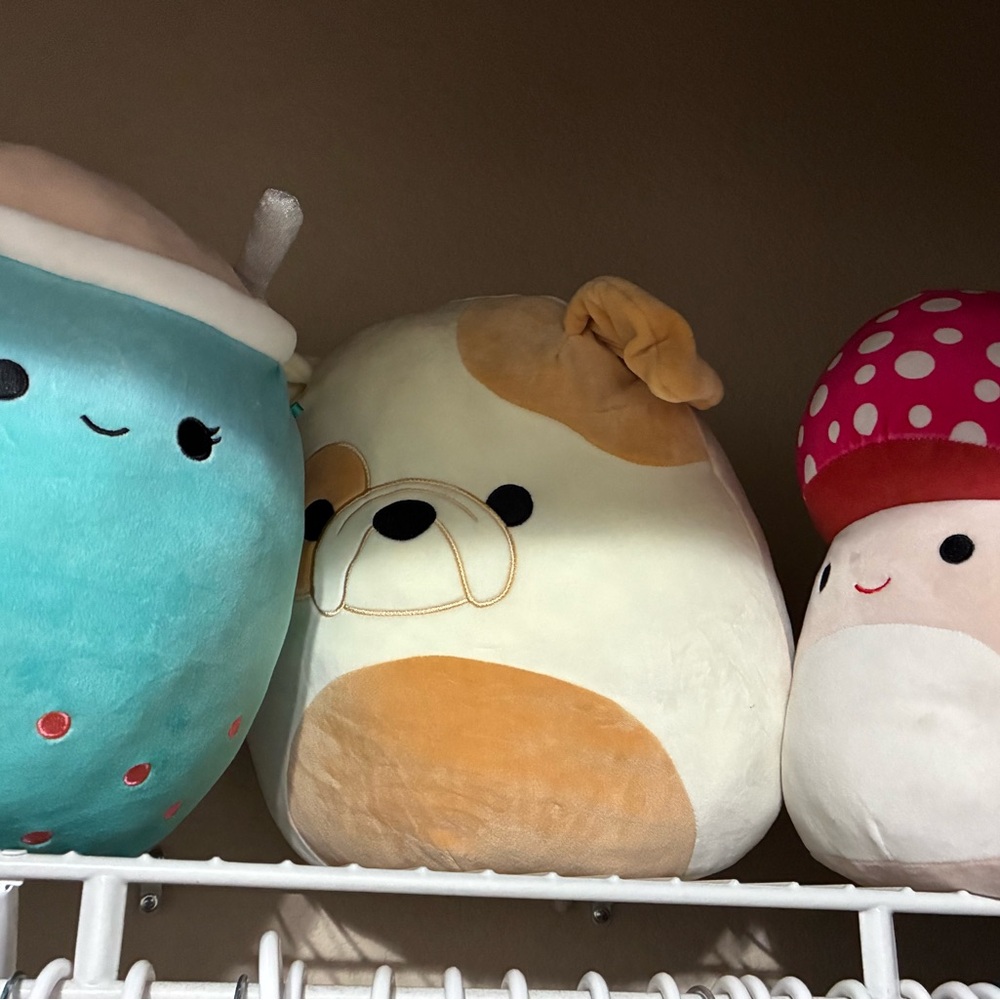 Cute Plush Toy Set - Blue, Cream, Red